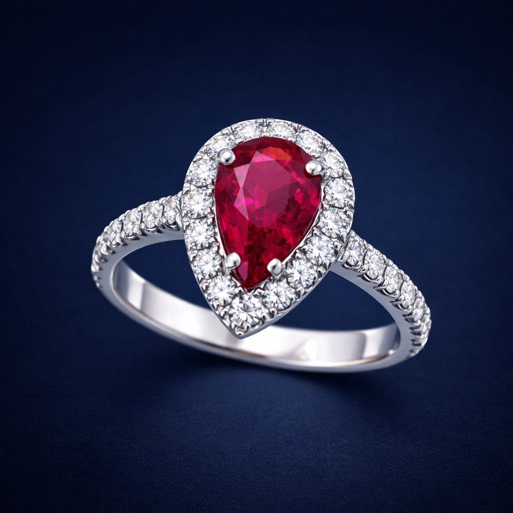 Ruby Halo Ring