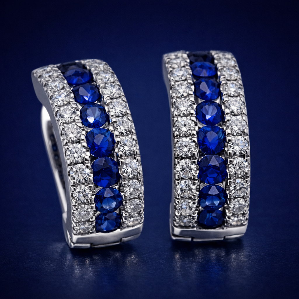Sapphire Pav&eacute; Earrings