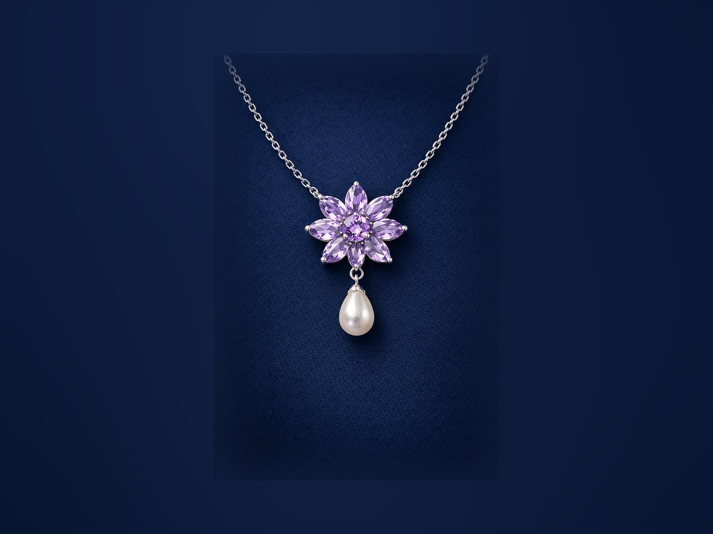 Amethyst and pearl necklace